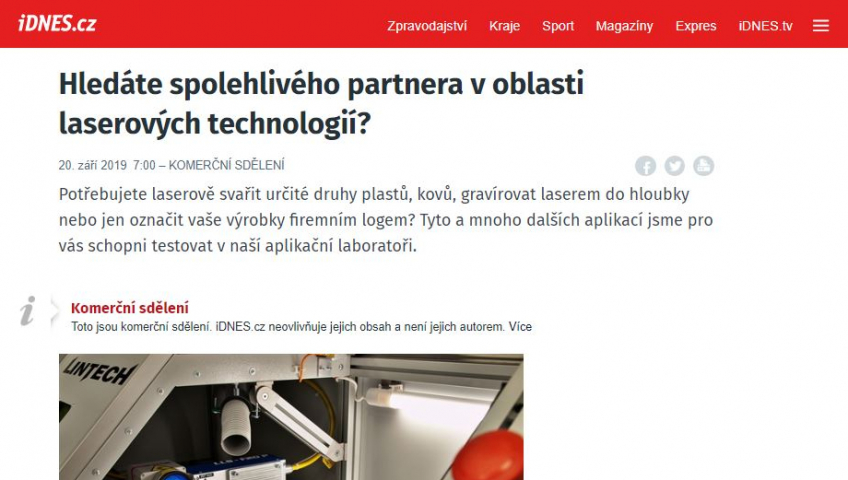 Aplikační laboratoř LINTECH